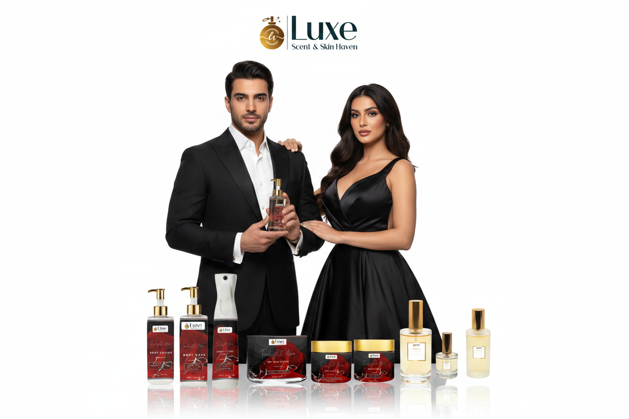 Twilight Aura — 9-Piece Lineup, Arab Male & Female Couple Black Crimson